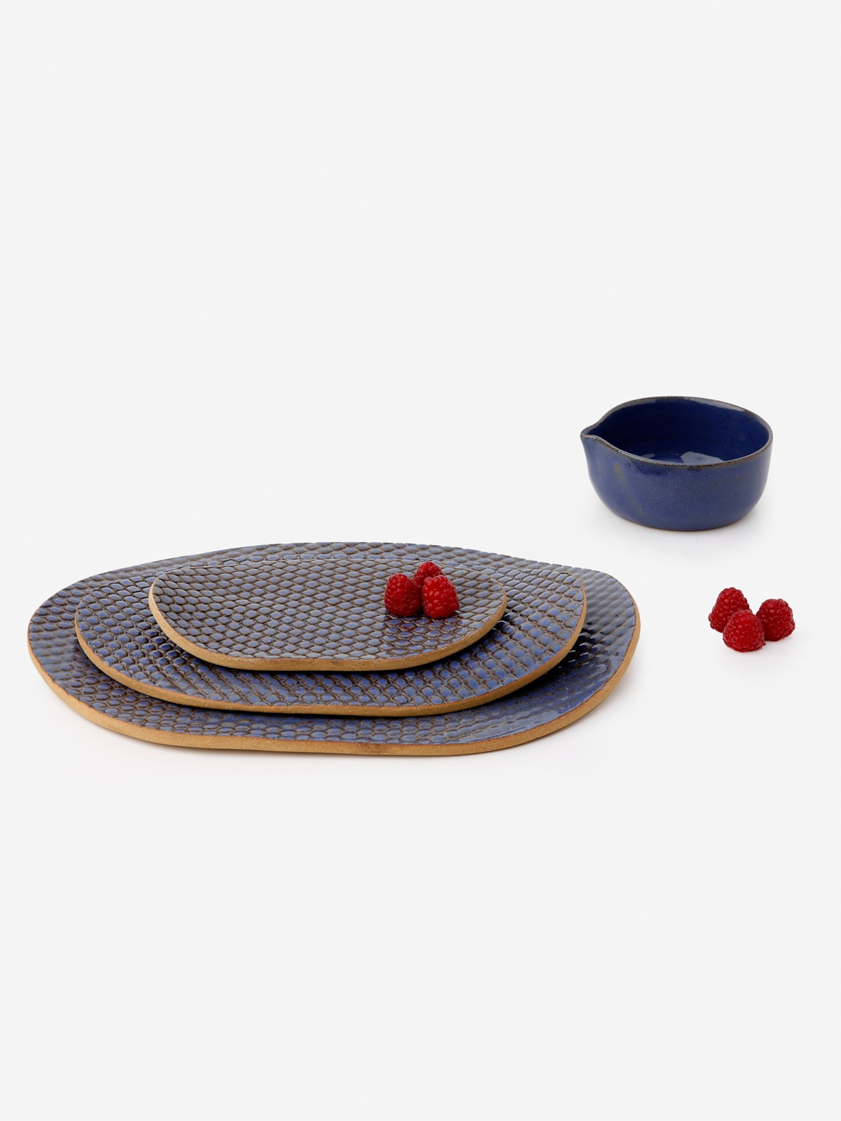 Linha Servir Trio Travessa Oval 3 Peças Luli Ateliê Azul Luli Ateliê
