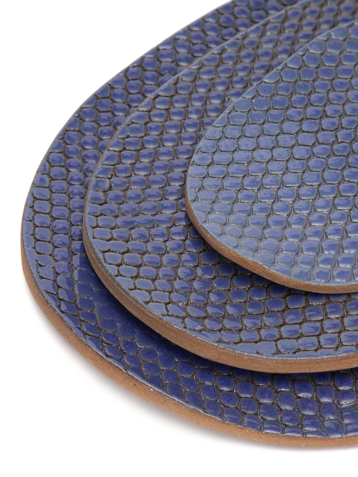 Linha Servir Trio Travessa Oval 3 Peças Luli Ateliê Azul Luli Ateliê