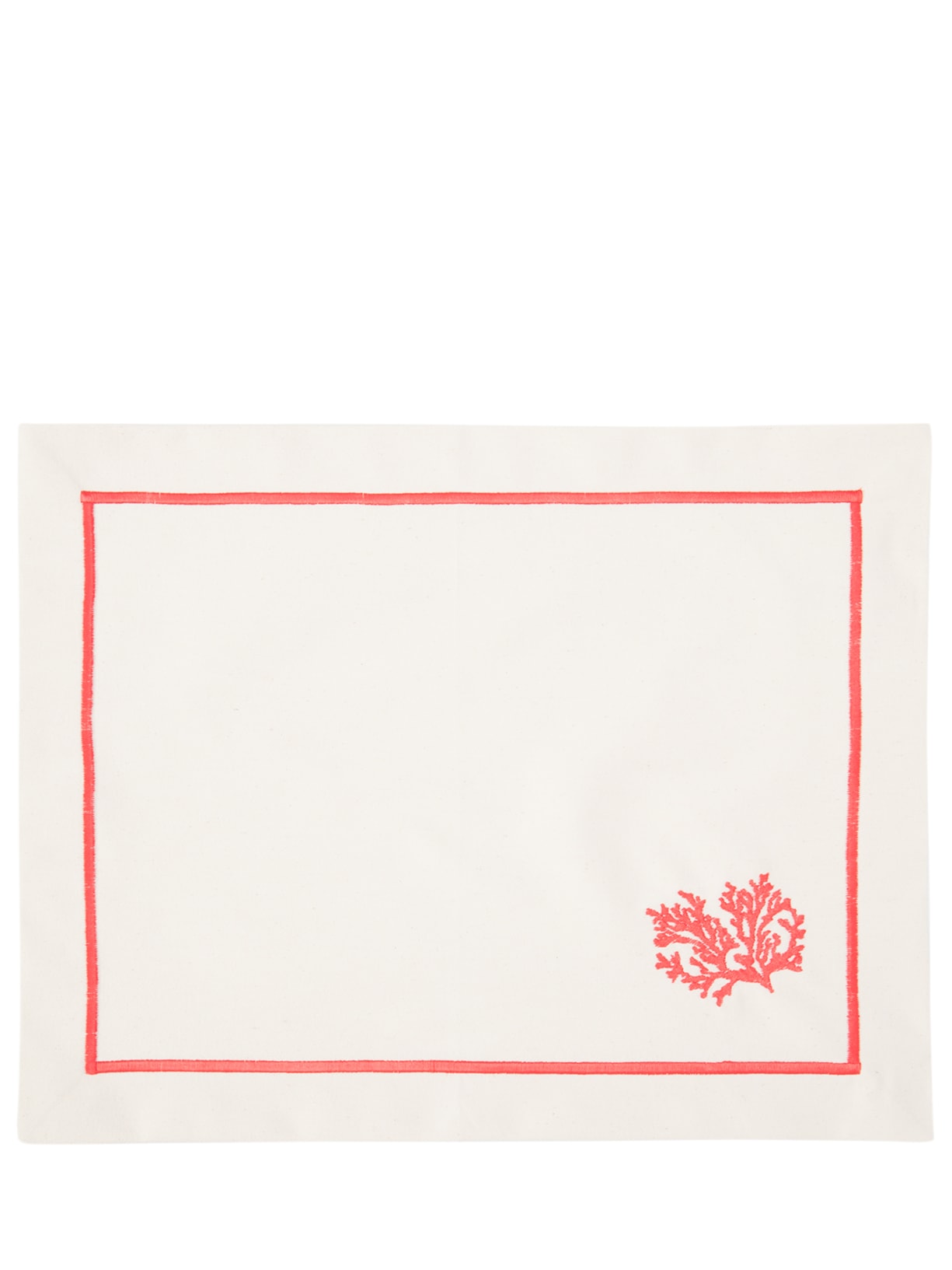 Lugar Americano Bordado Coral 1 Unidade - Vermelho