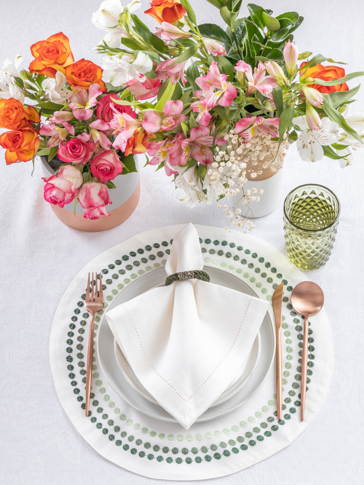 Lugar Americano Puntini 1 Unidade Verde '2Home