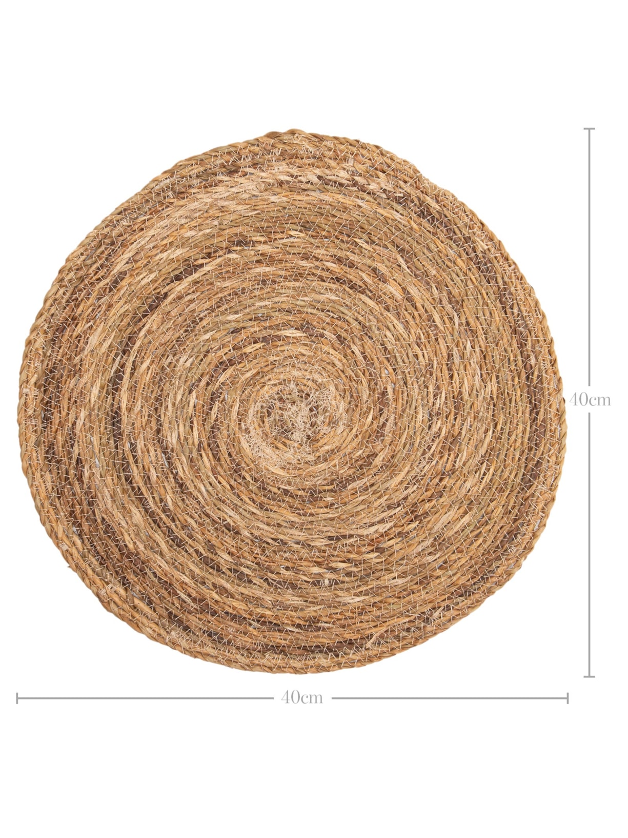 Lugar Americano Redondo Em Fibra Natural 1 Unidade Bege '2Home