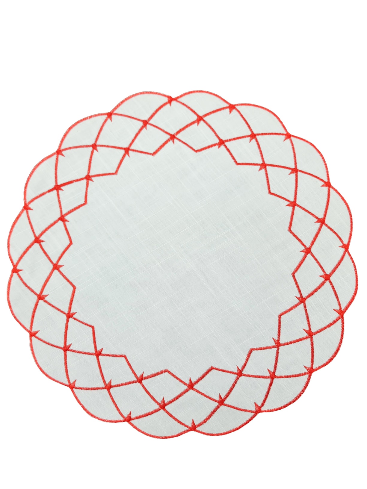 Lugar Americano Stella Com Bordado - Vermelho