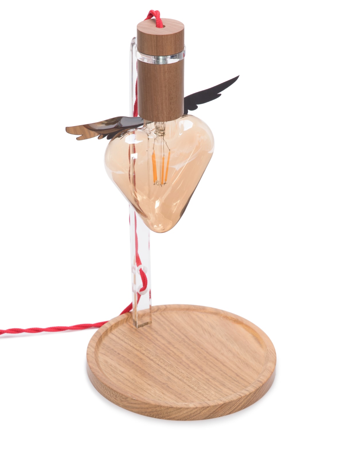 Luminária Amor Alado Fio Vermelho - Marrom