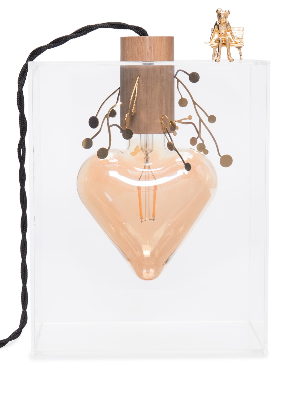 Luminária Coração Apertado Pracinha Fio Marrom Ric Melo Design