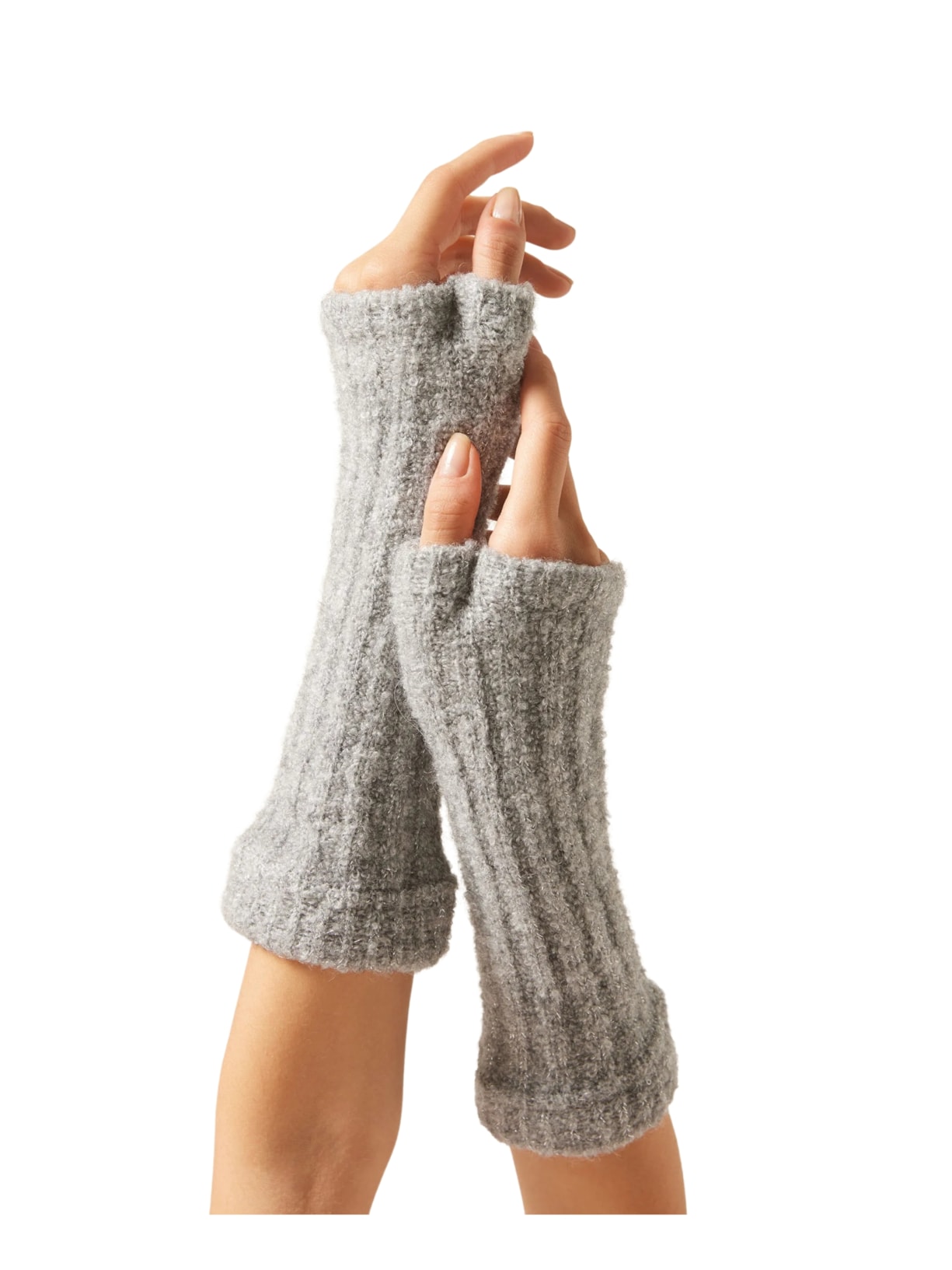 Luva Com Efeito Peluciado - Cinza