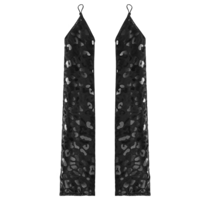 Luva Feminina 7/8 Carnaval Animal Print - Preto