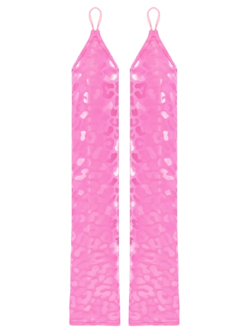 Luva Feminina 7/8 Carnaval Animal Print - Rosa