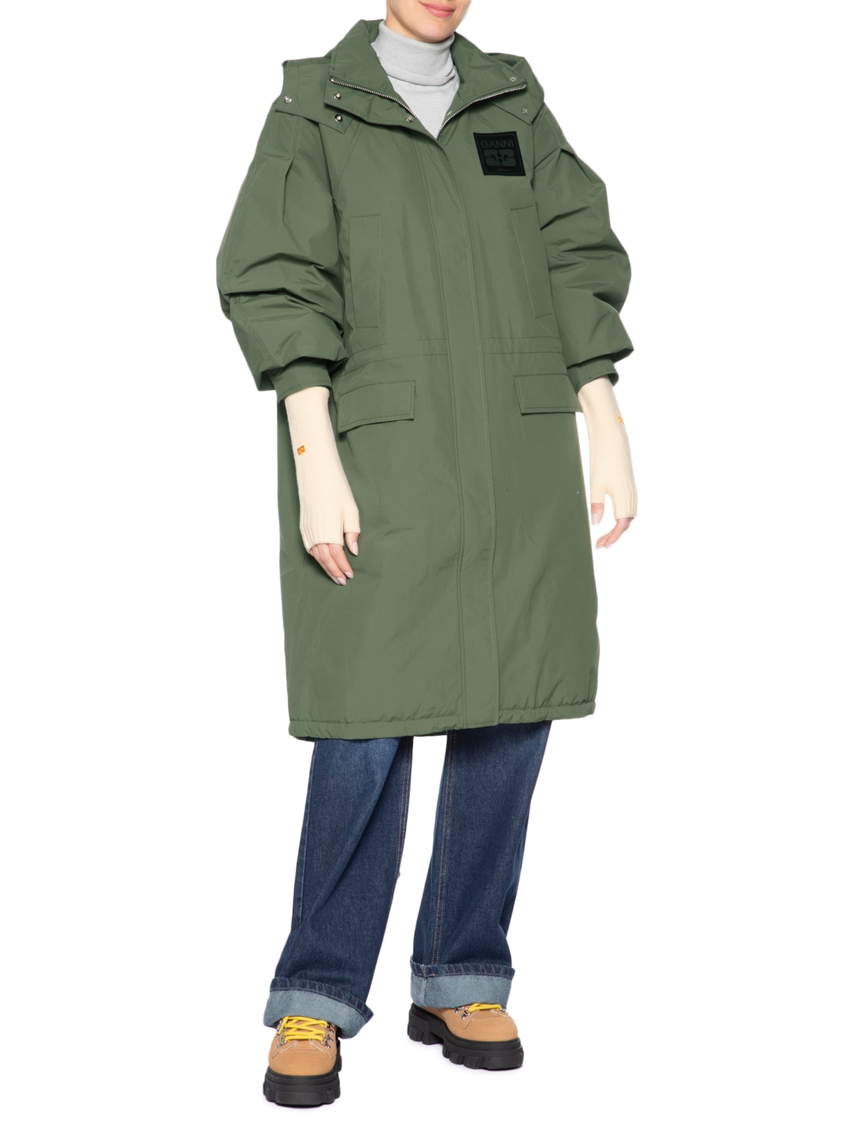 Luva Feminina Lã Iaque Mix Off White Ganni