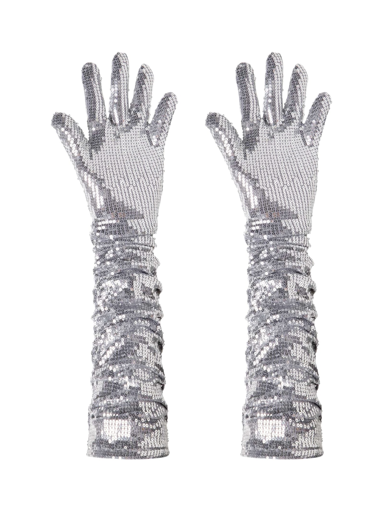Luvas Femininas Paetê - Prateado
