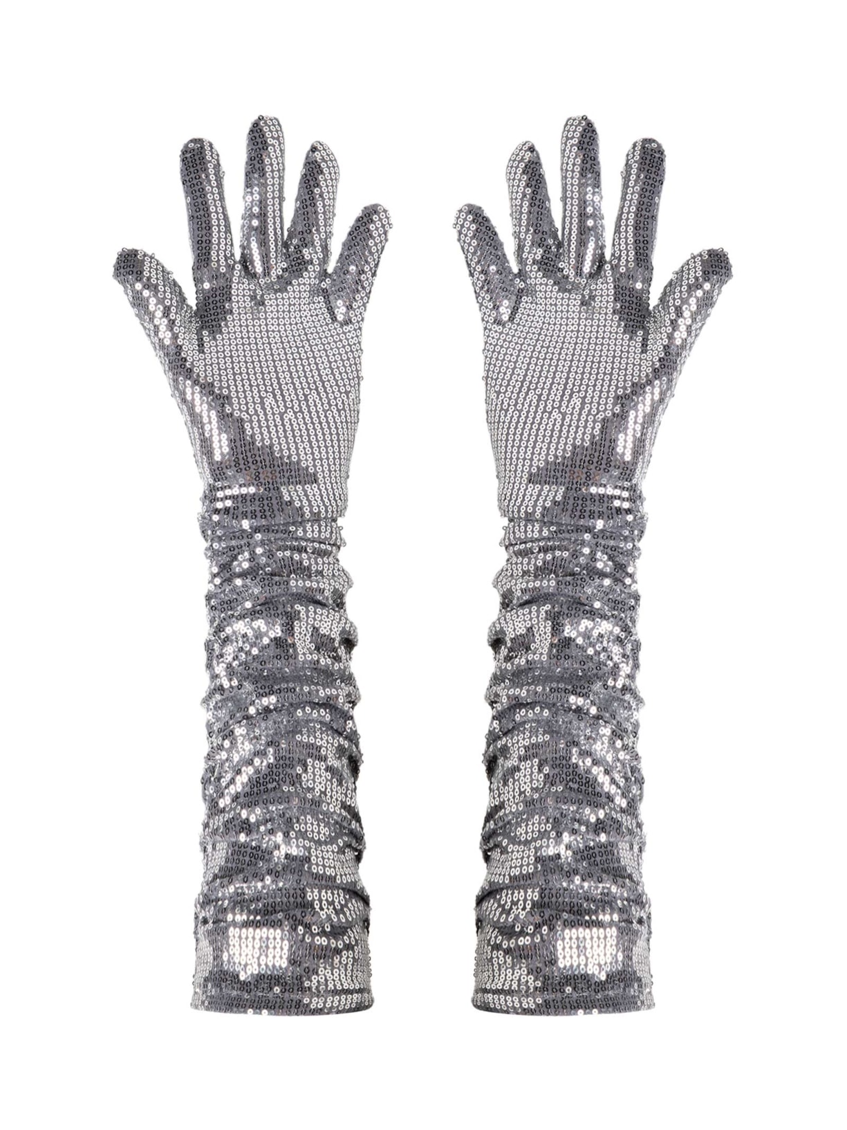 Luvas Femininas Paetê - Prateado