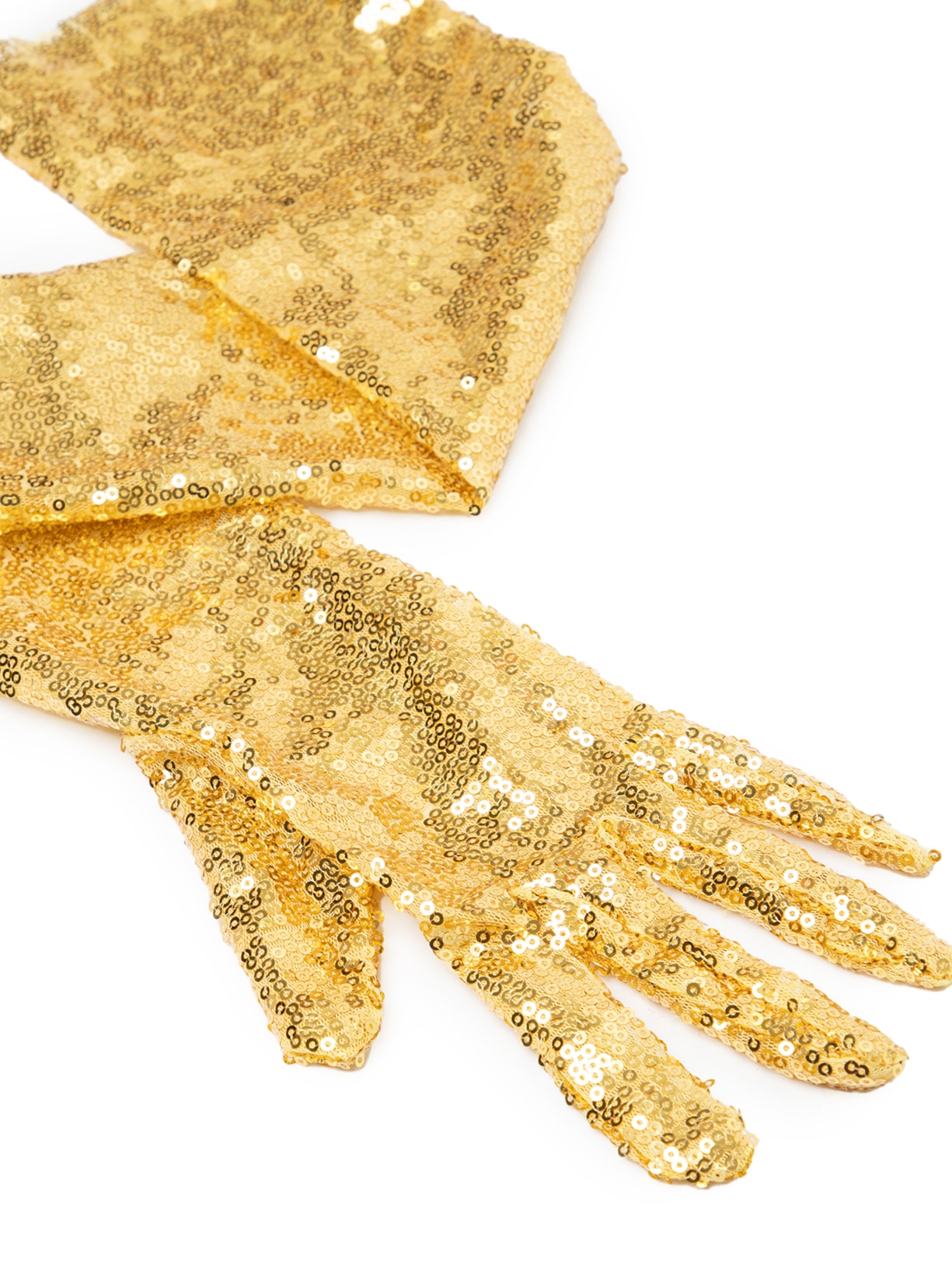 Luvas Femininas Paetês Dourado Ohlograma