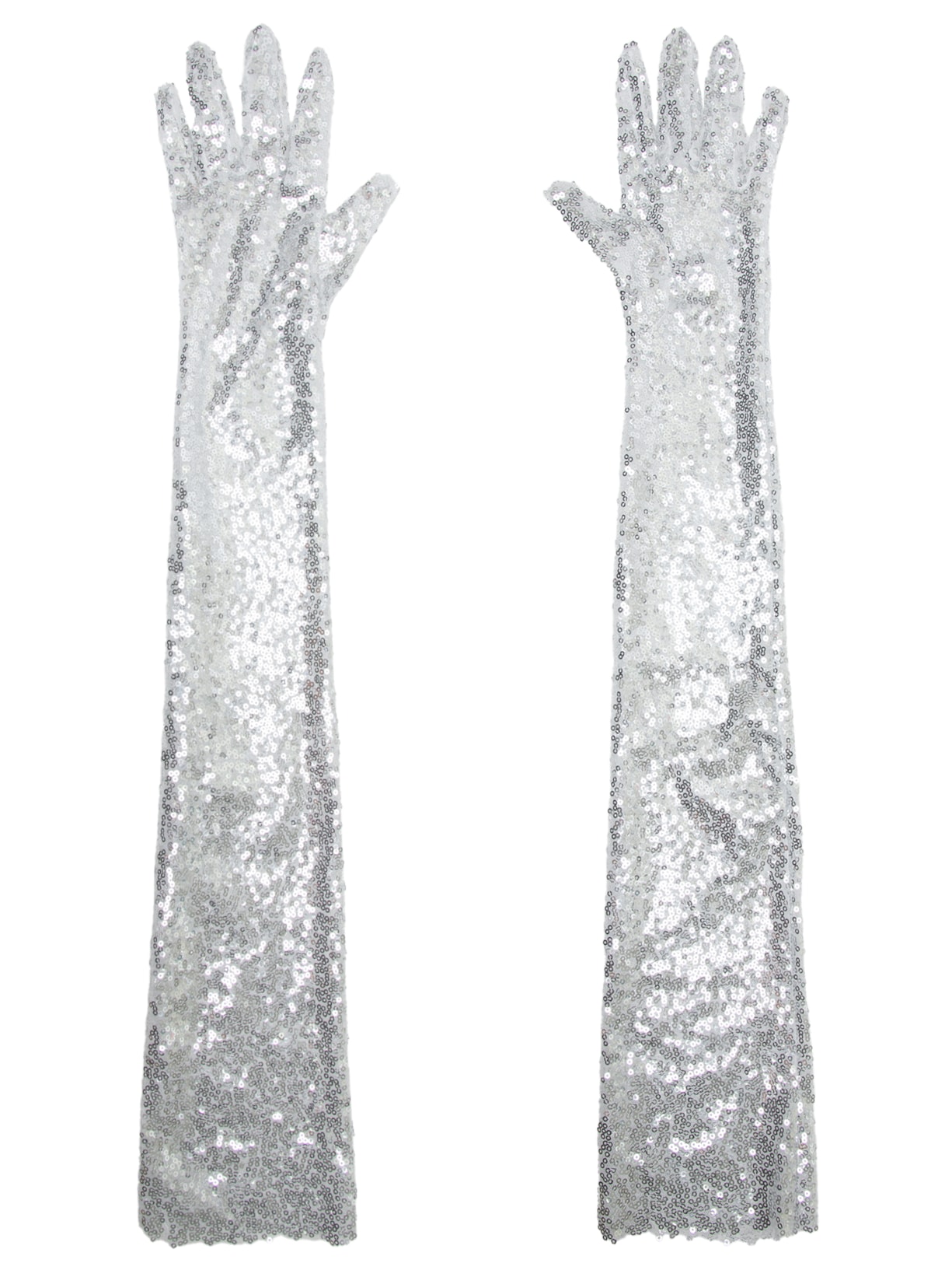 Luvas Femininas Paetês - Prata