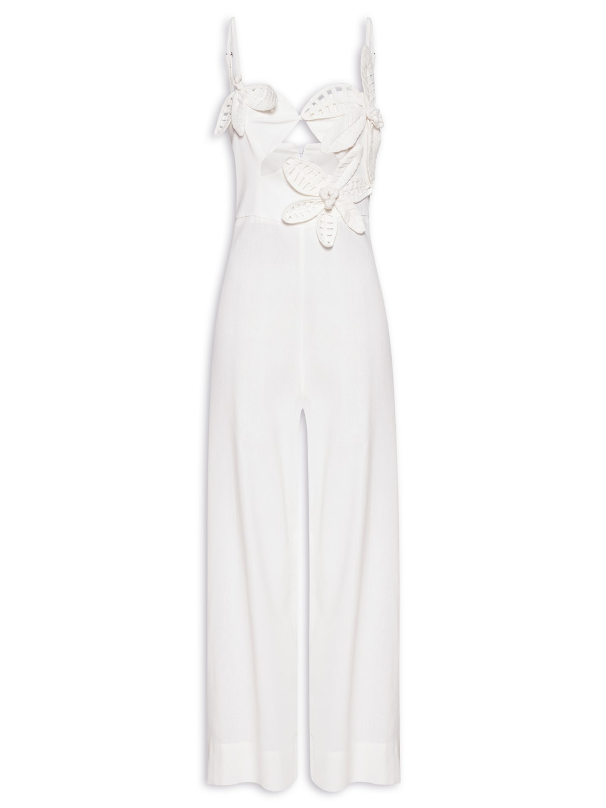 Macacão Artesanal Flor De Açaí - Branco