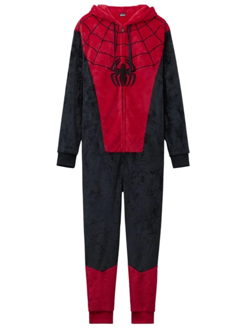 Macacão Com Efeito Soft Marvel Homem-Aranha - Azul