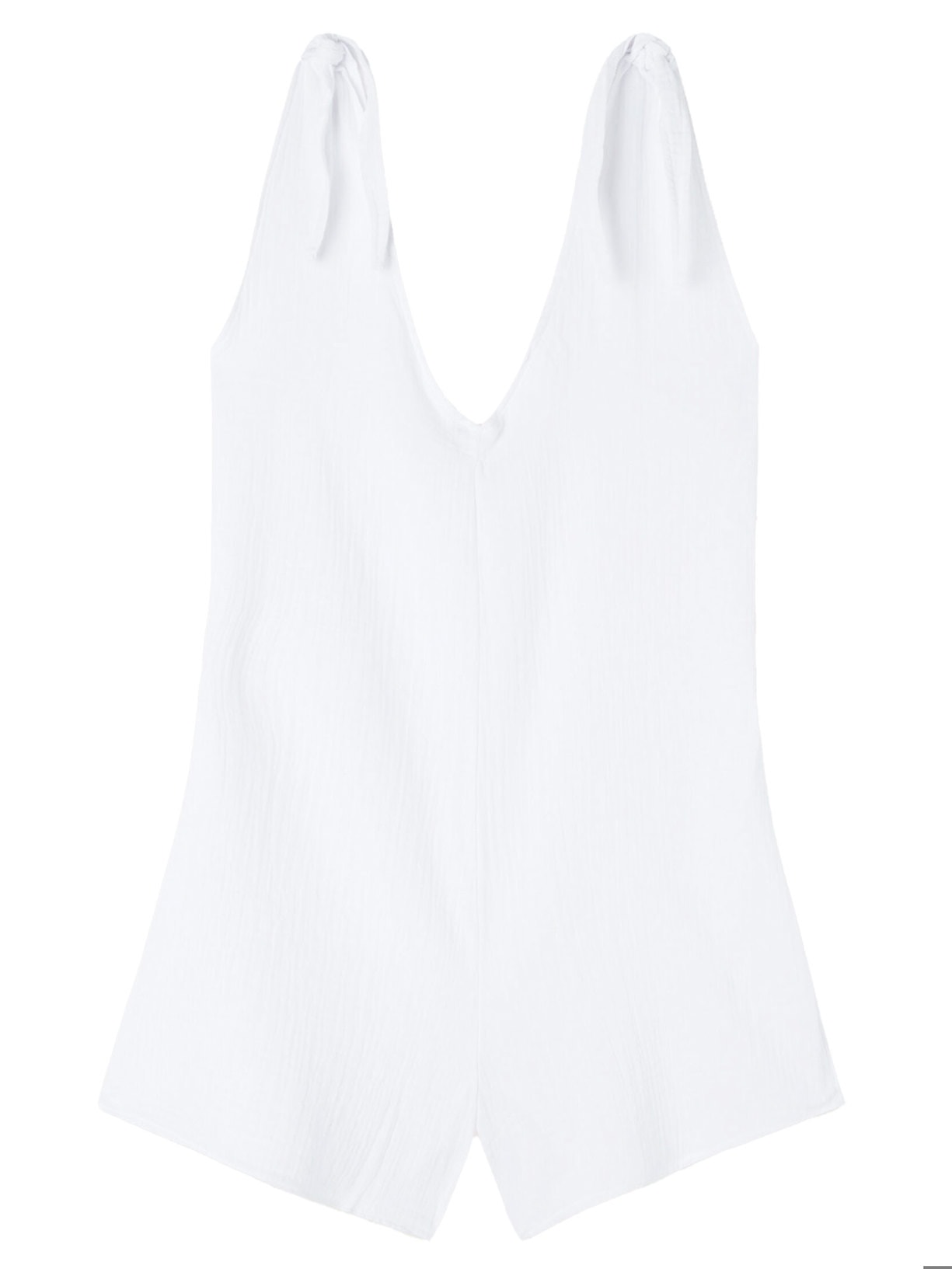 Macacão Curto Em Algodão - Branco