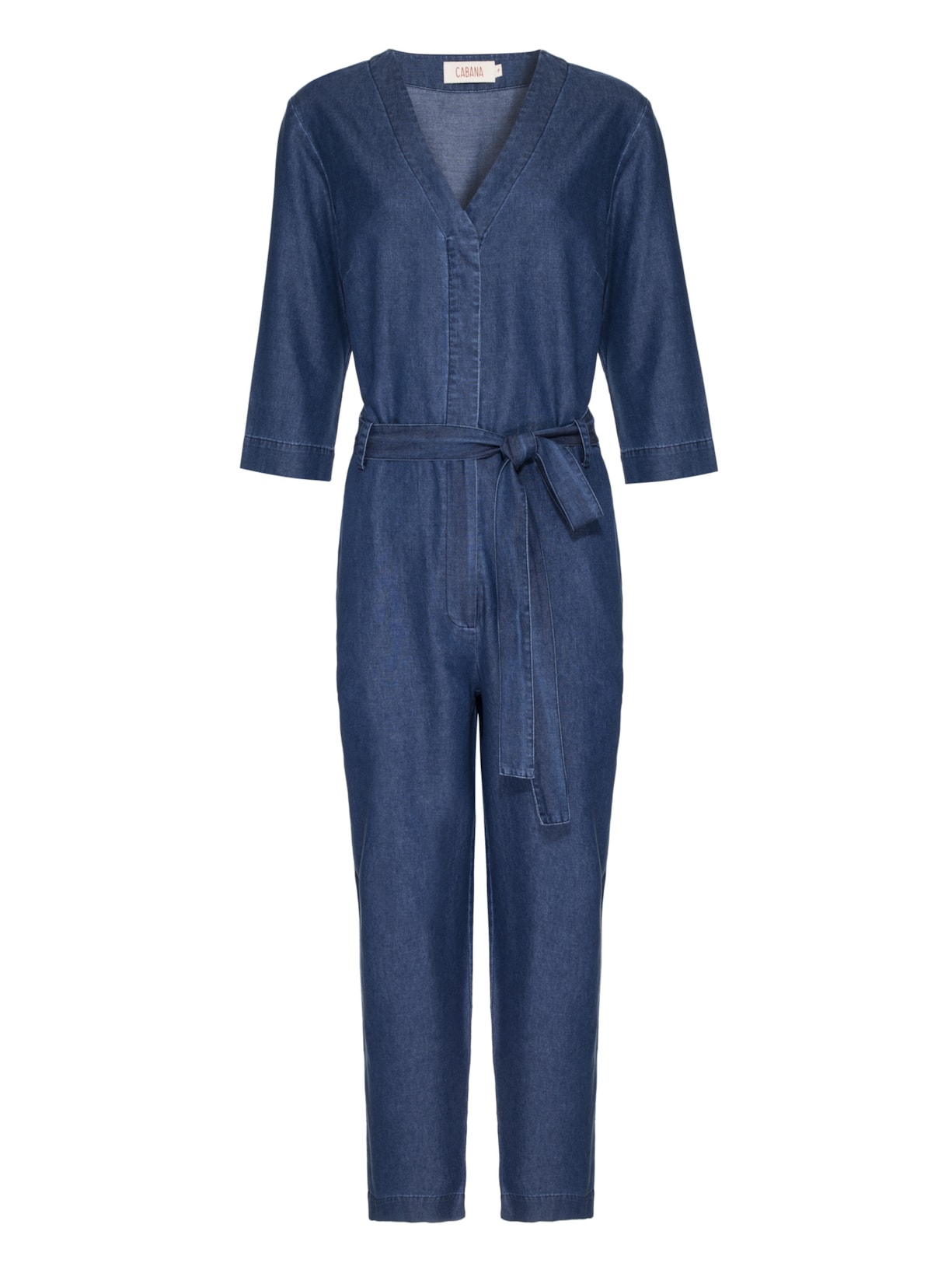 Macacão Decote V Jeans Índigo