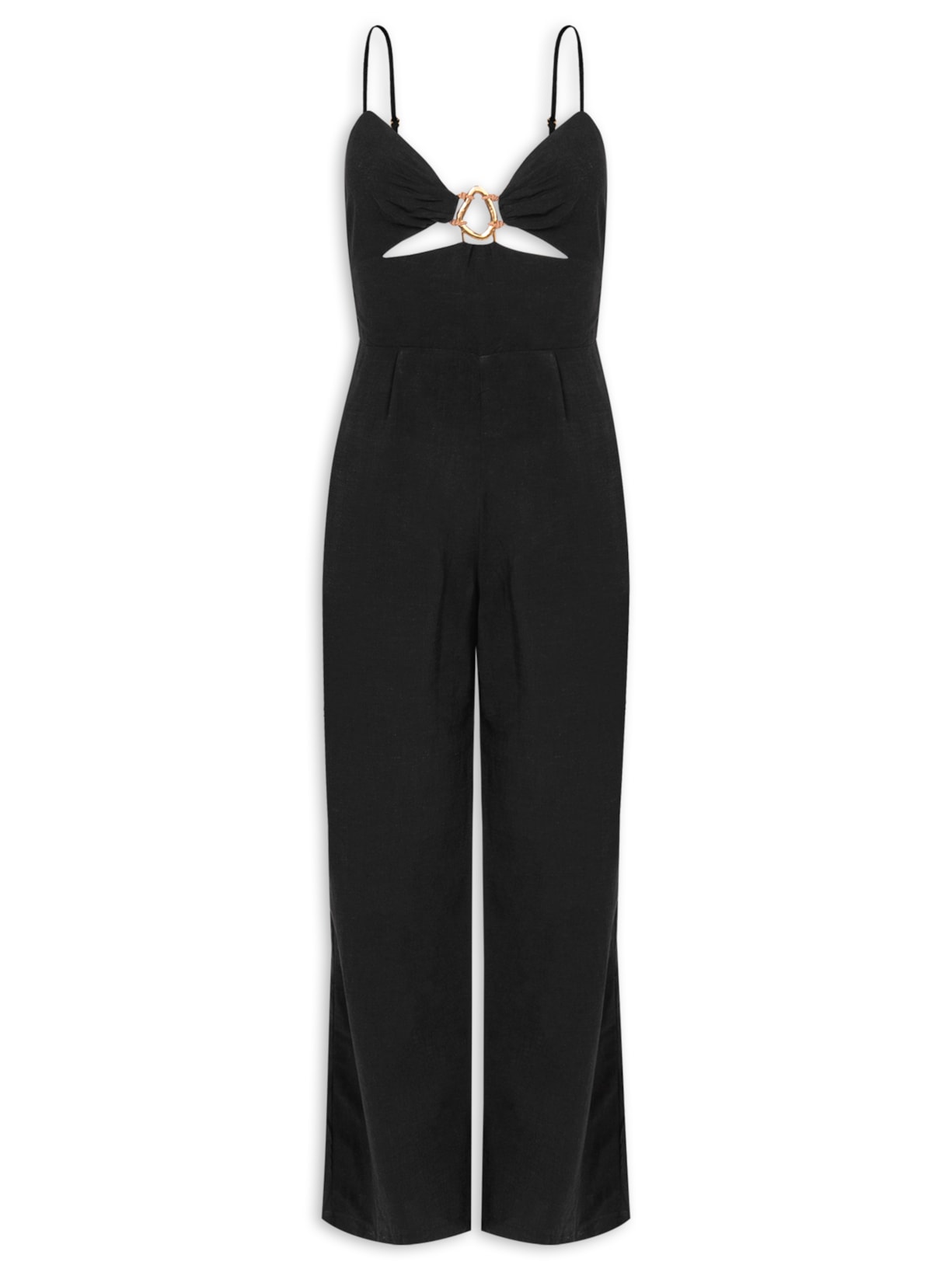 Macacão Feminino Adalia Detalhe - Preto