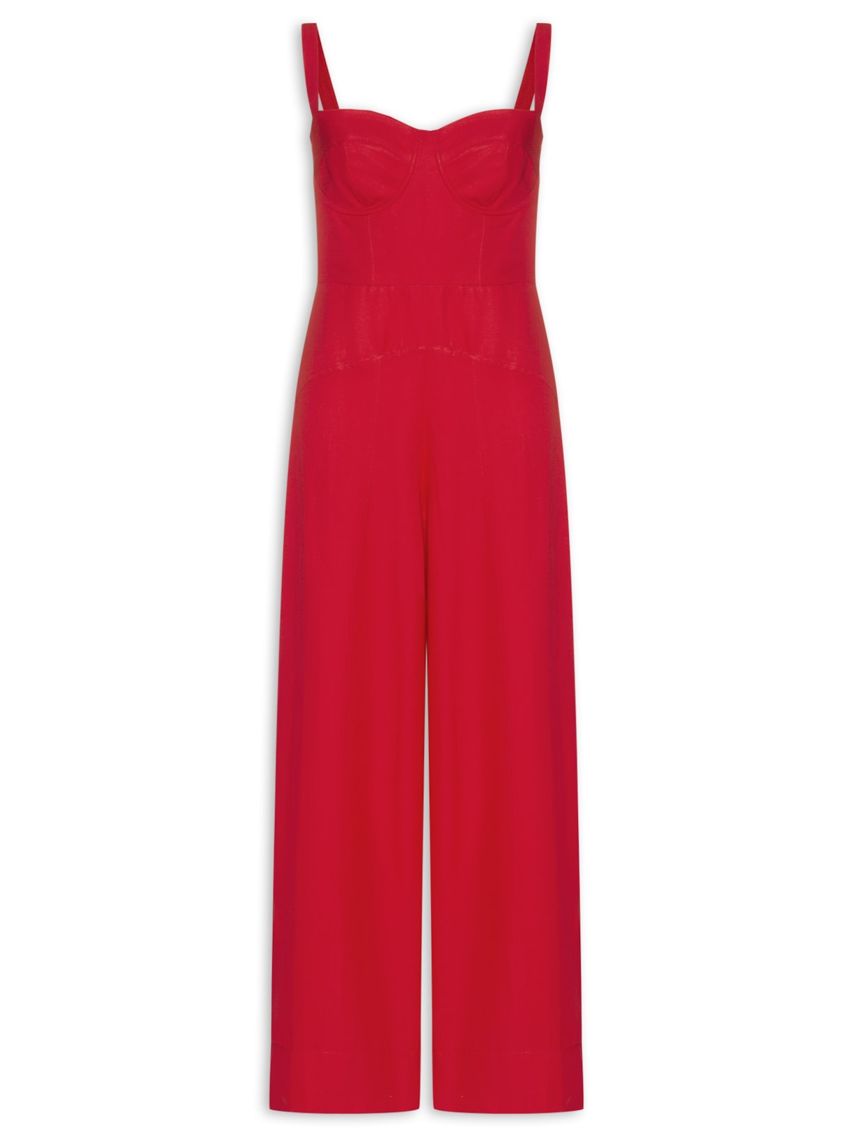 Macacão Feminino Alça Corselet - Vermelho