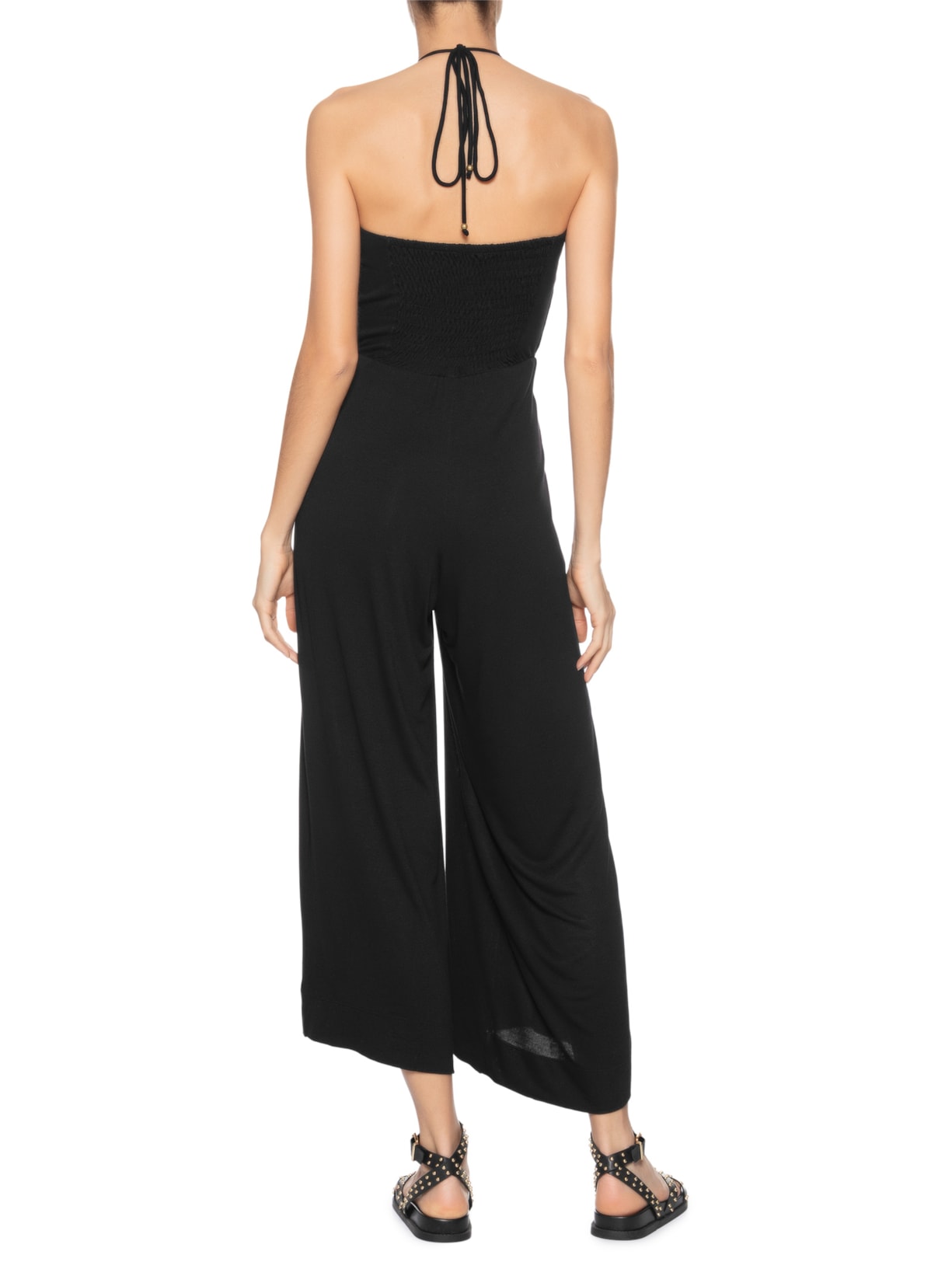 Macacão Feminino Alcinha Pantalona Preto Maria Filó