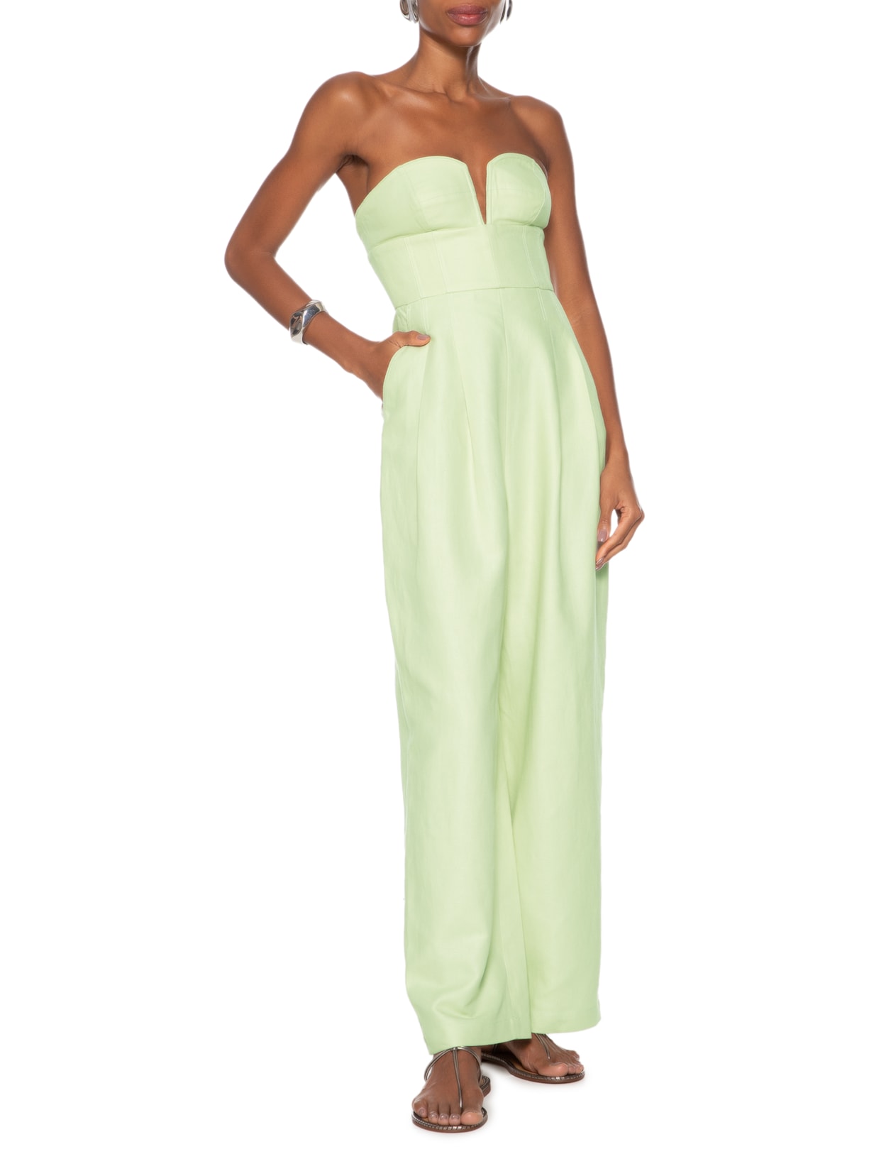 Macacão Feminino Algodão Com Linho Verde Animale