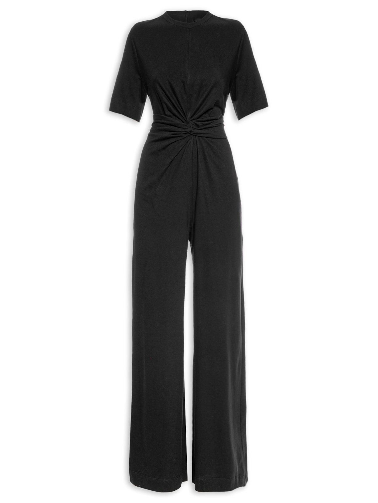 Macacão Feminino Amarração Cintura - Preto