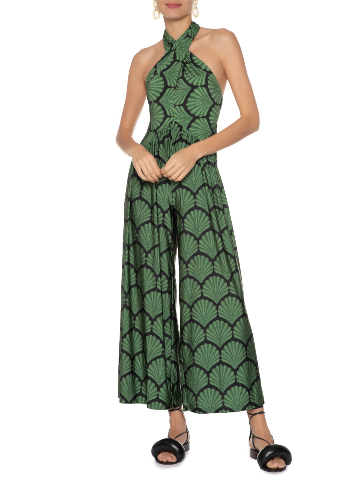 Macacão Feminino Amarração Concha Verde Farm