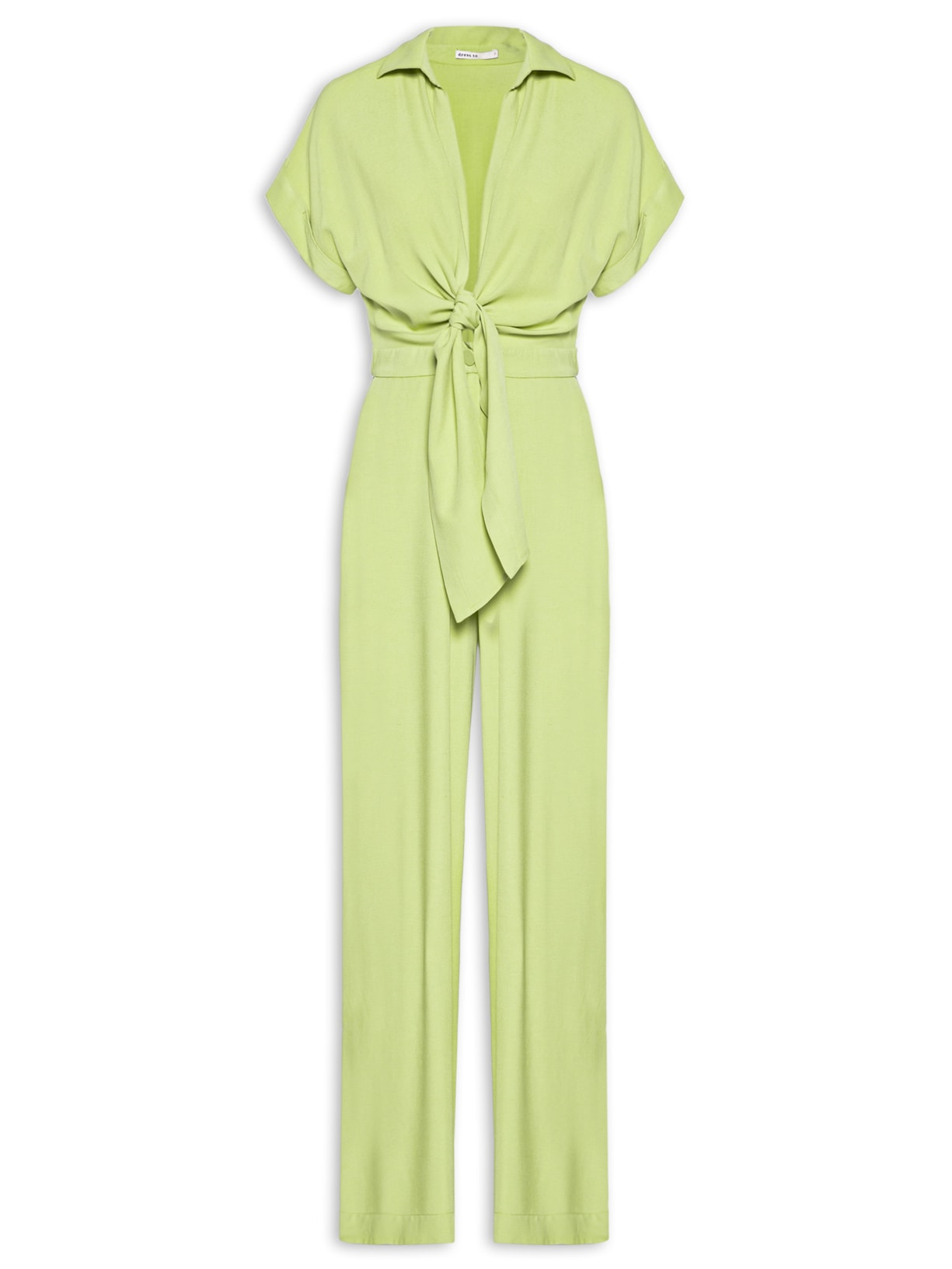 Macacão Feminino Amarração Decote Frente - Verde