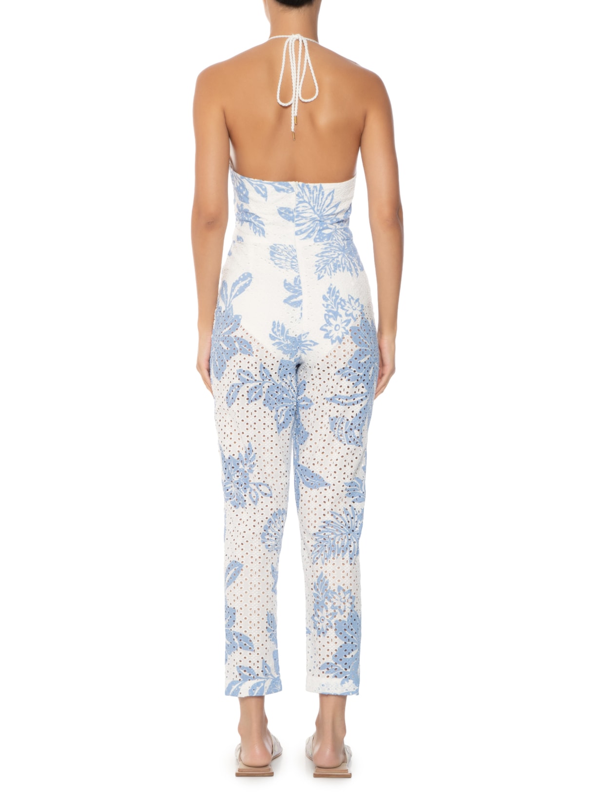 Macacão Feminino Amarração Laise Estampa Refresco Azul Dress To