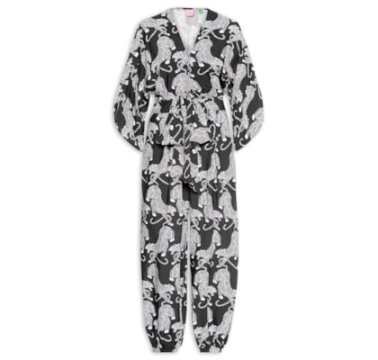 Macacão Feminino Amarração Tigres - Preto