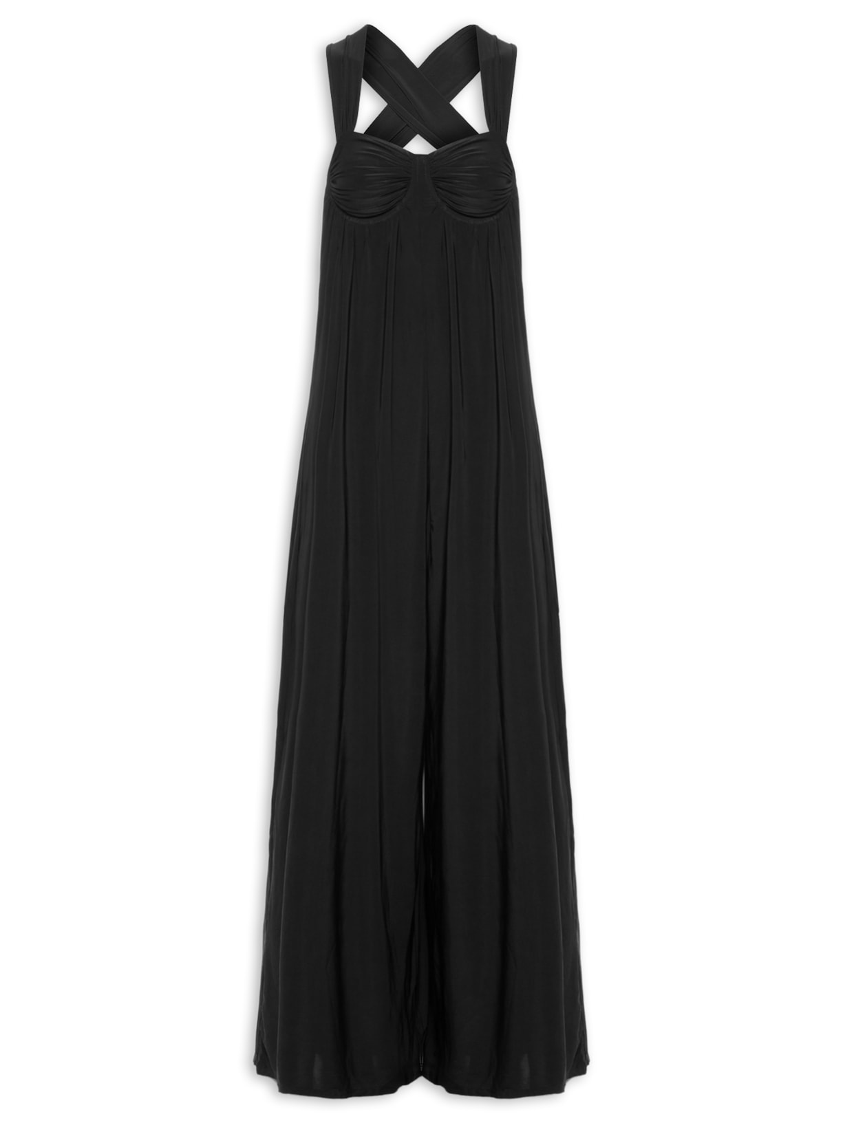 Macacão Feminino Amplo Bojo Jersey - Preto