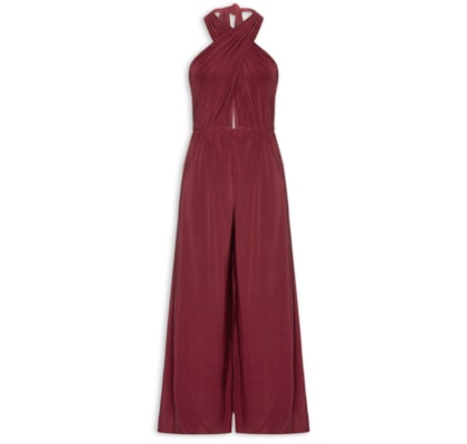 Macacão Feminino Amplo Busto Cruzado - Vermelho