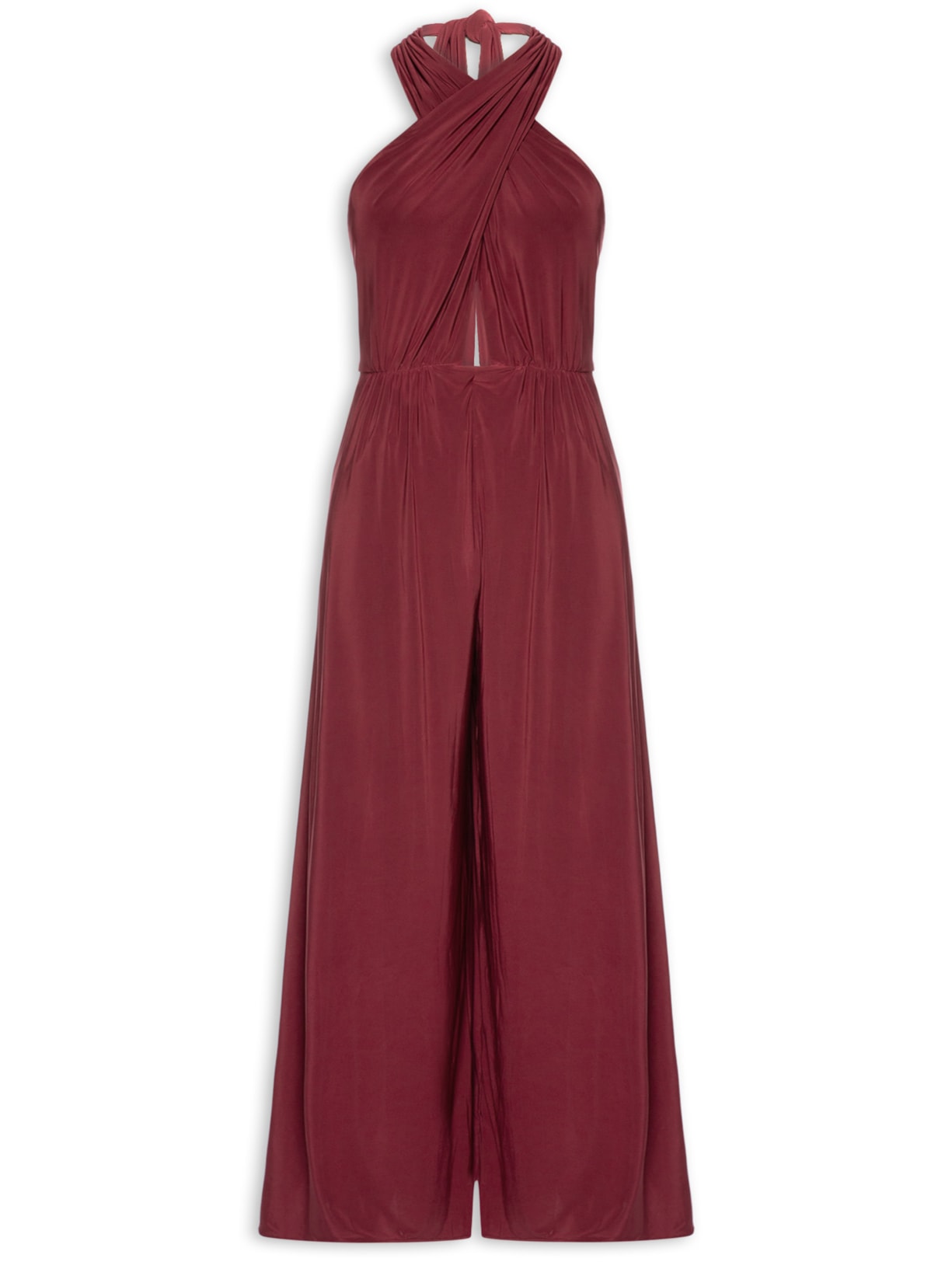 Macacão Feminino Amplo Busto Cruzado - Vermelho