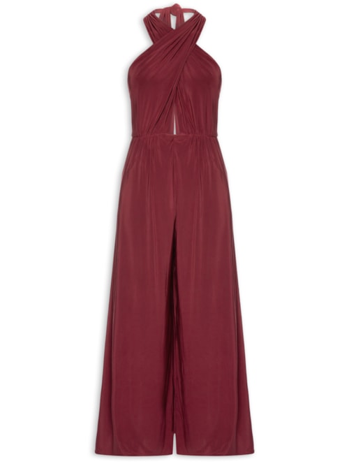 Macacão Feminino Amplo Busto Cruzado - Vermelho