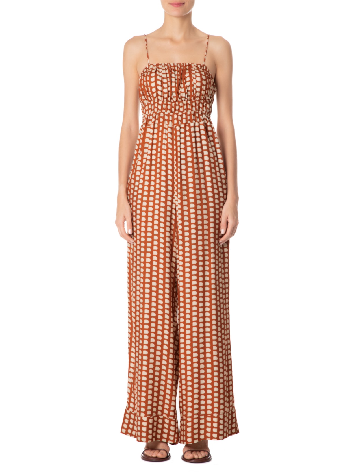 Macacão Feminino Amplo Escama Marrom Animale