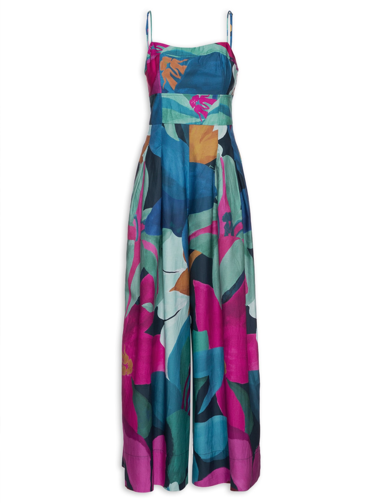 Macacão Feminino Aquarela Floral - Azul