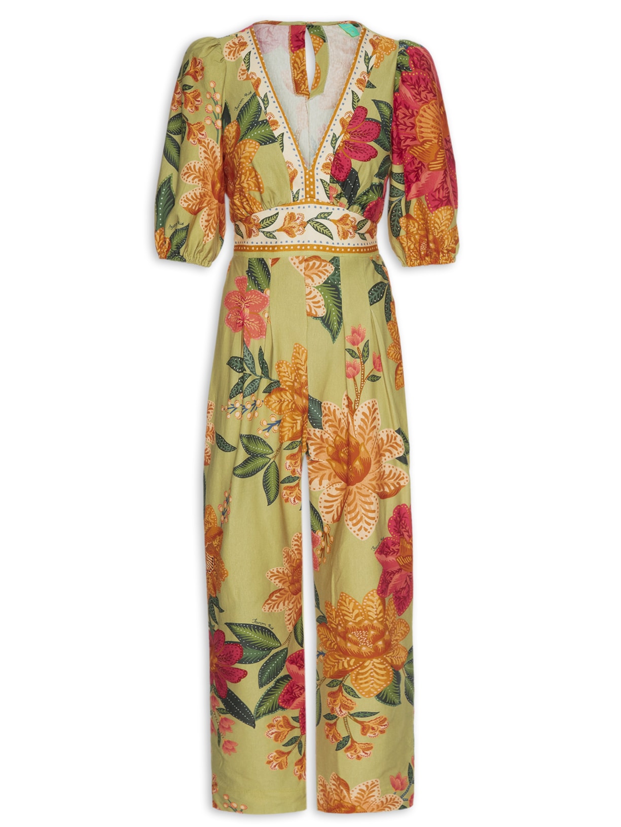 Macacão Feminino Arara Em Flor - Verde