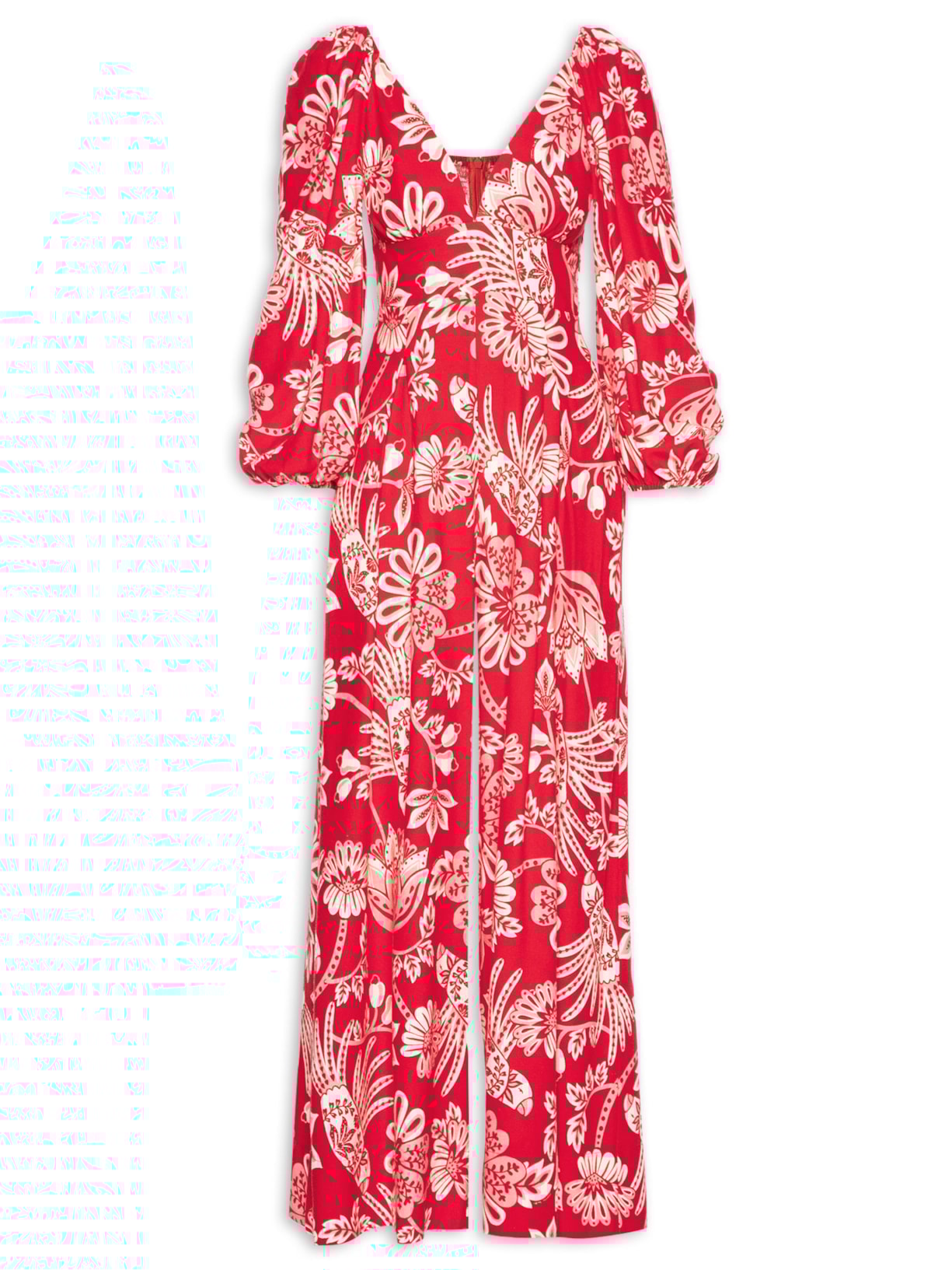 Macacão Feminino Arara Floral - Vermelho