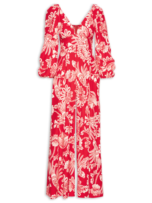 Macacão Feminino Arara Floral - Vermelho