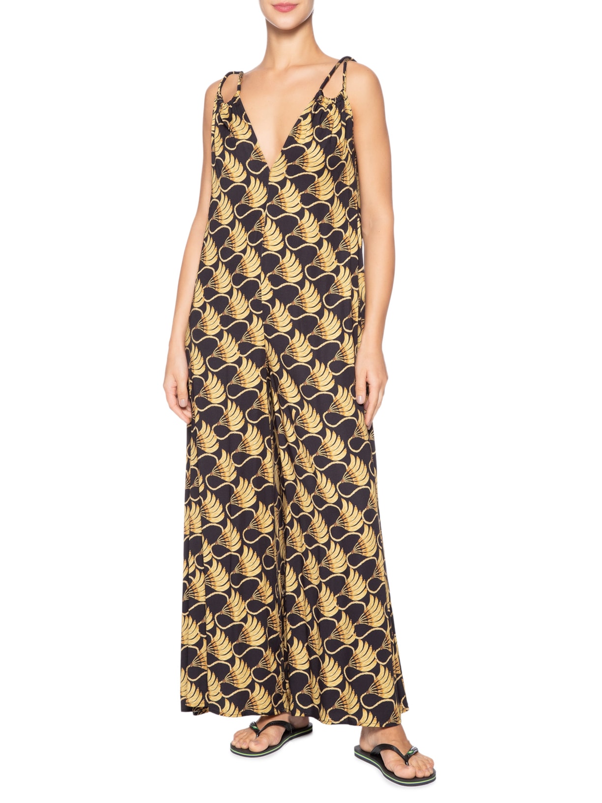 Macacão Feminino Banana Tássel Mini Preto Farm