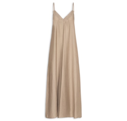 Macacão Feminino Básico Pernas Amplas - Marrom