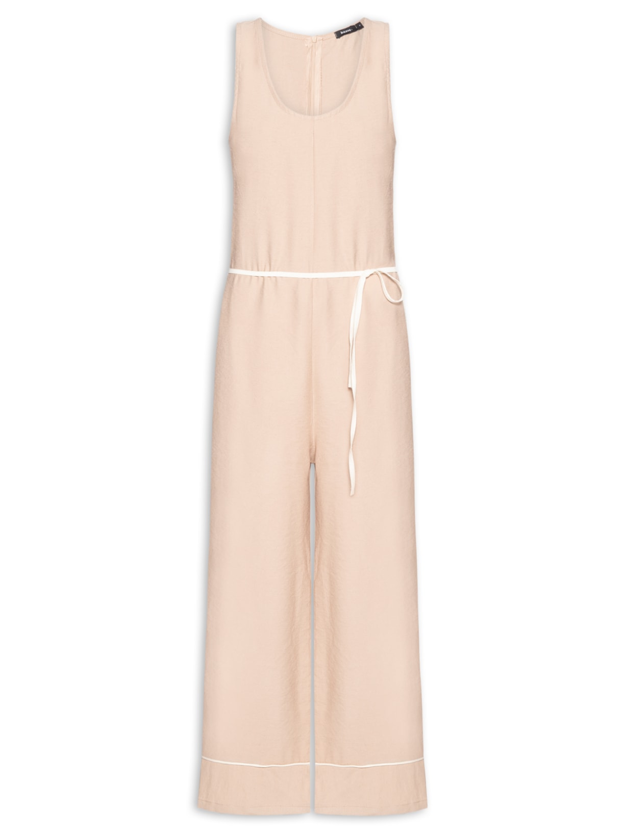 Macacão Feminino Básico Texturizado - Bege