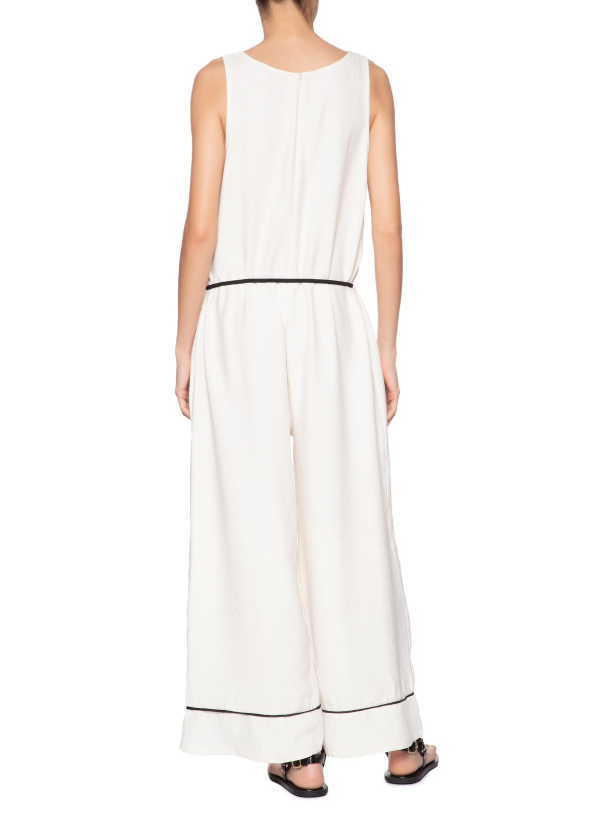 Macacão Feminino Básico Texturizado Off White Basiq