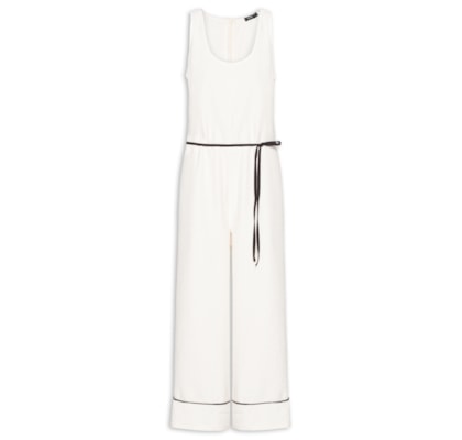 Macacão Feminino Básico Texturizado - Off White