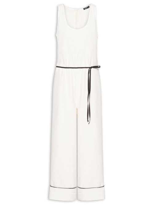 Macacão Feminino Básico Texturizado - Off White