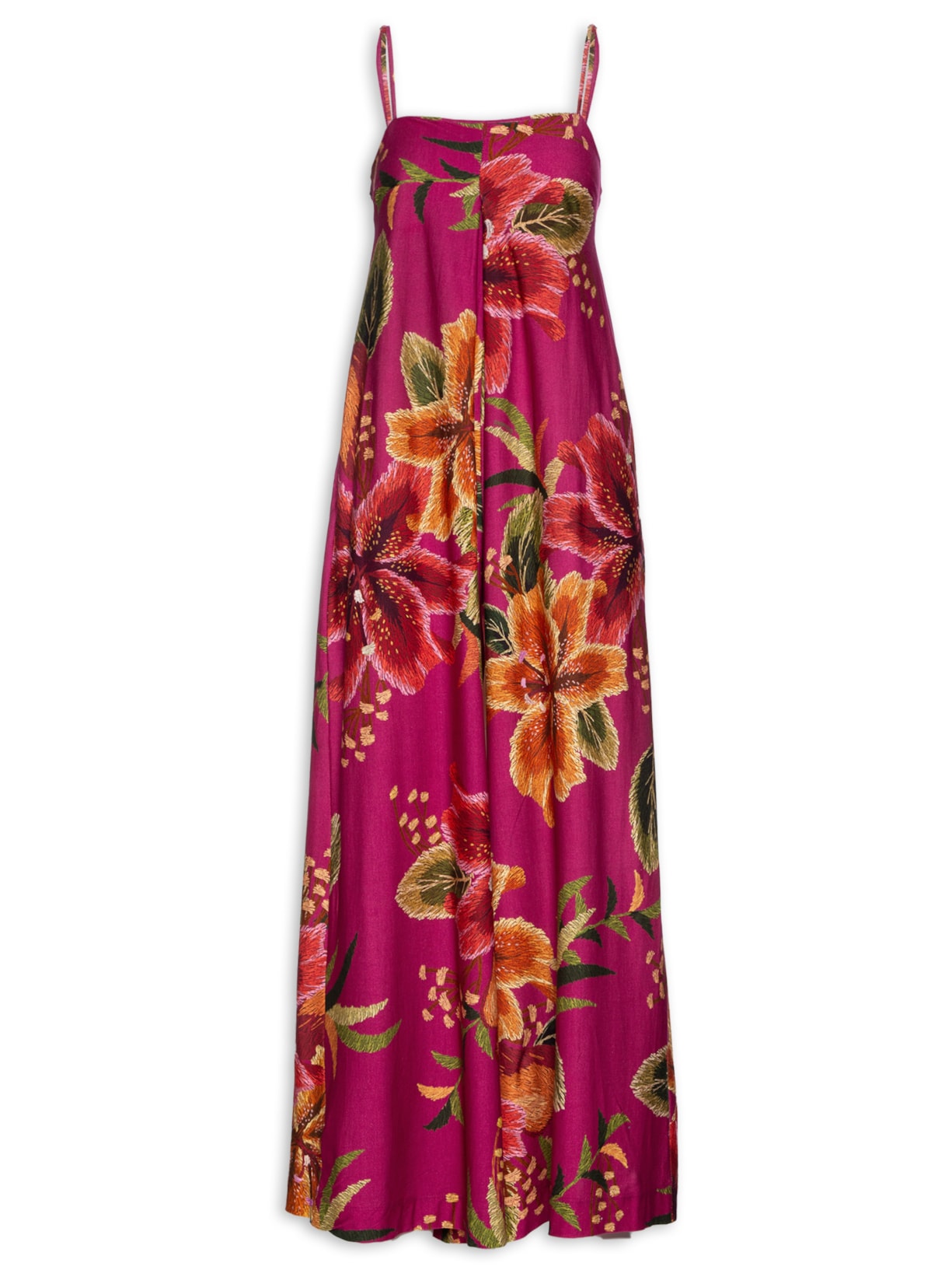 Macacão Feminino Bordando Flor Rosa Farm