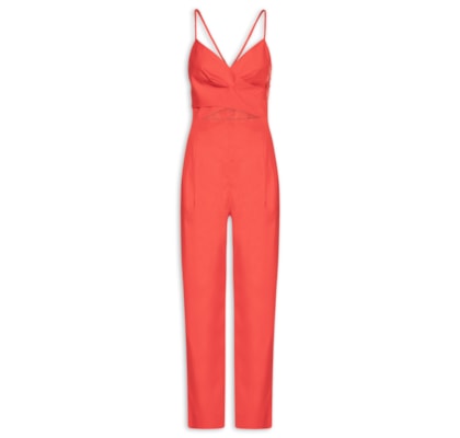 Macacão Feminino Busto Cruzado - Vermelho