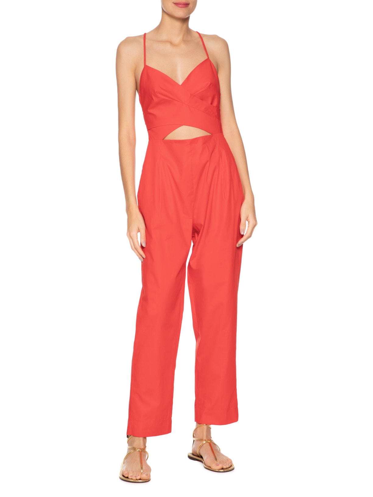 Macacão Feminino Busto Cruzado Vermelho Animale