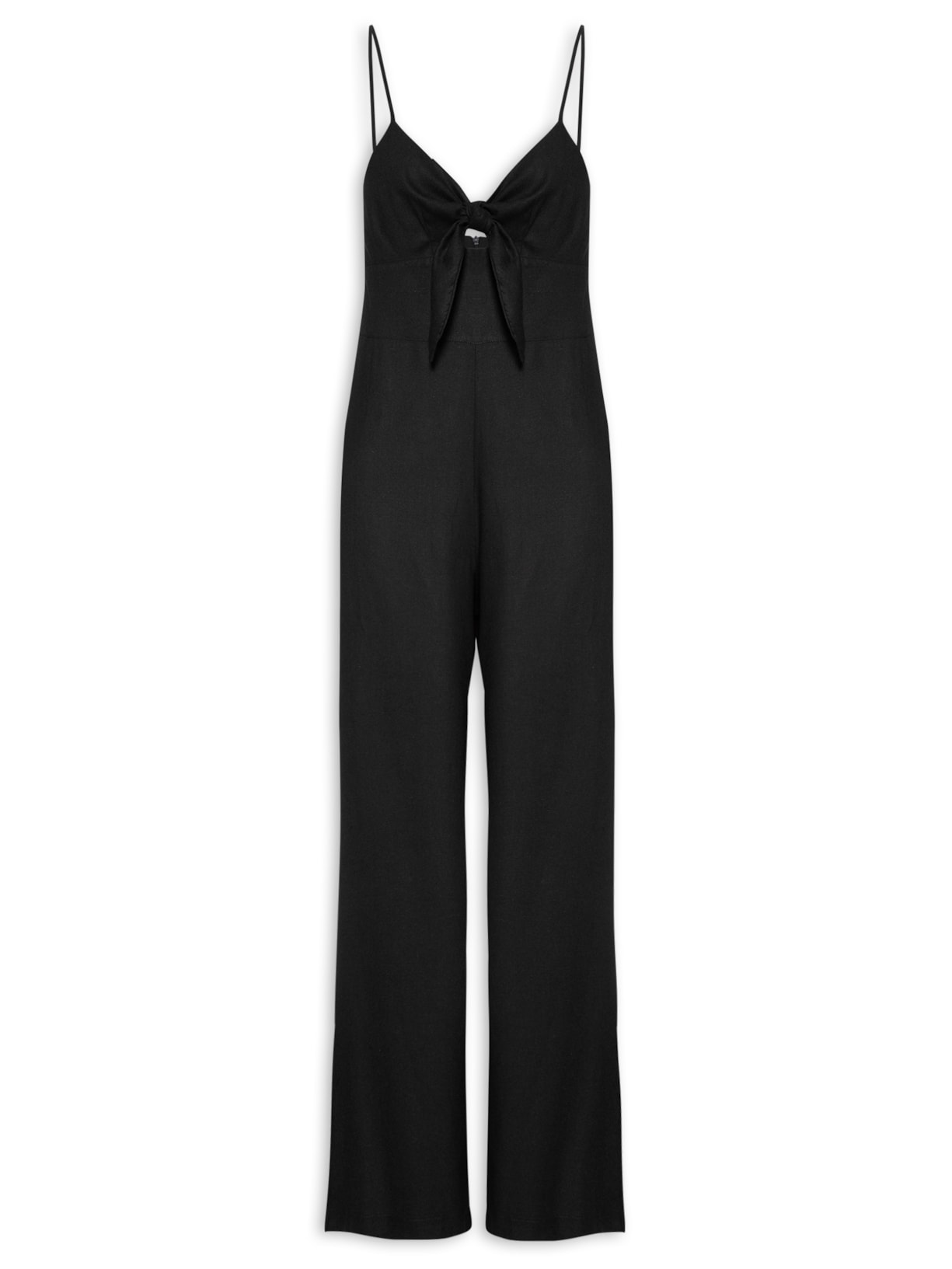 Macacão Feminino Busto Franzido - Preto