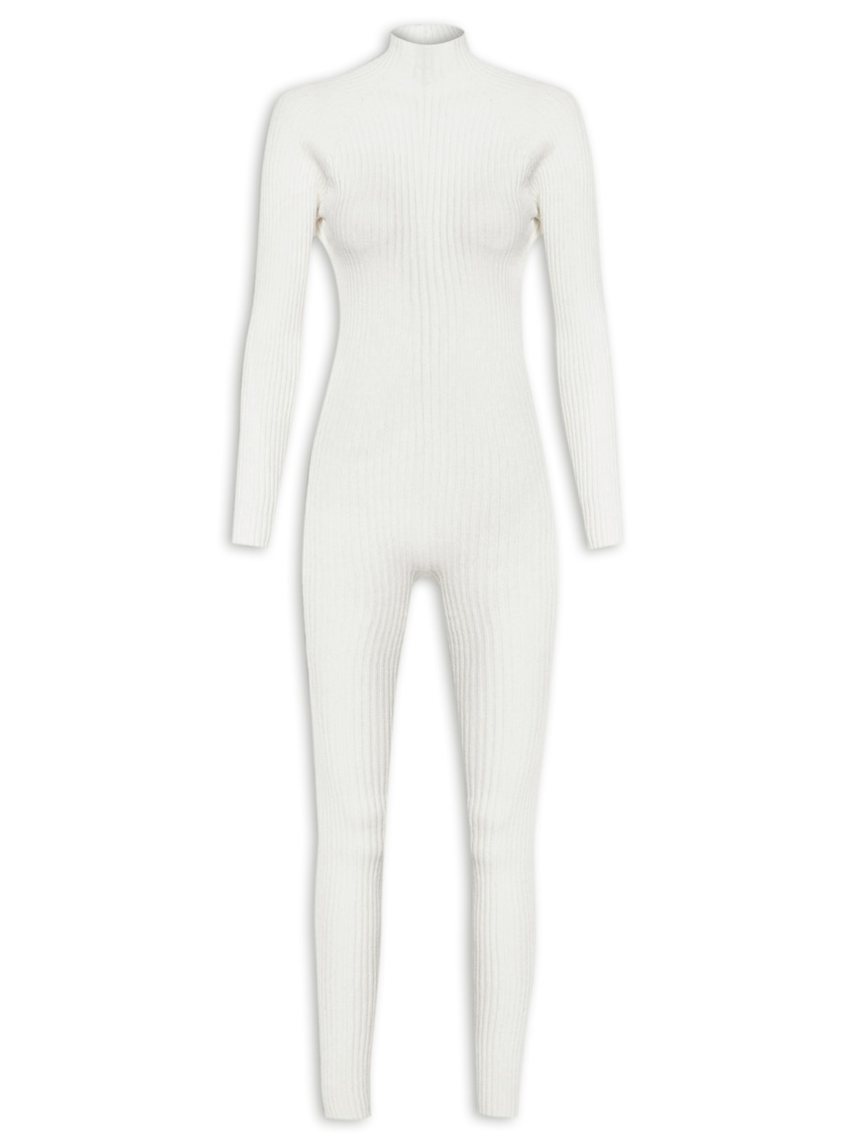 Macacão Feminino Canelado - Off White