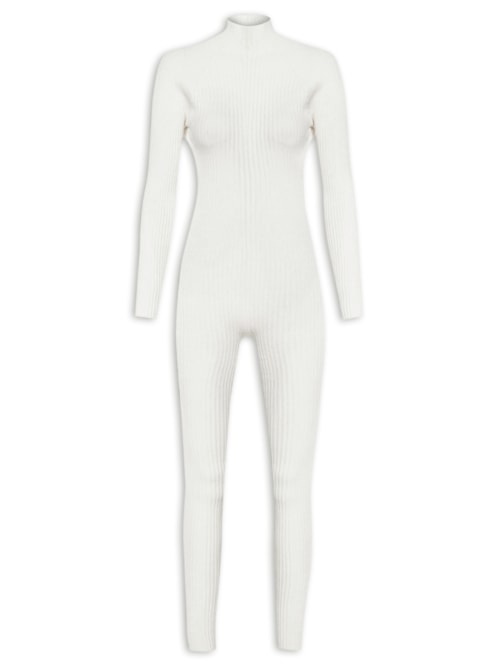 Macacão Feminino Canelado - Off White